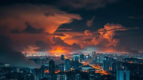 Como a luz refletida nas nuvens transforma a iluminação urbana