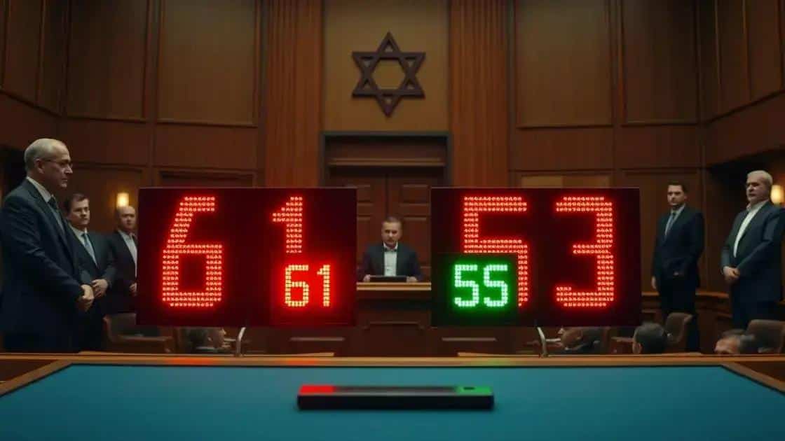 Votação apertada: 61 contra e 53 a favor