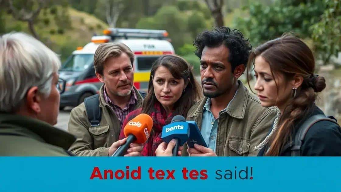 Entrevistas com testemunhas do acidente Entrevistas com testemunhas do acidente