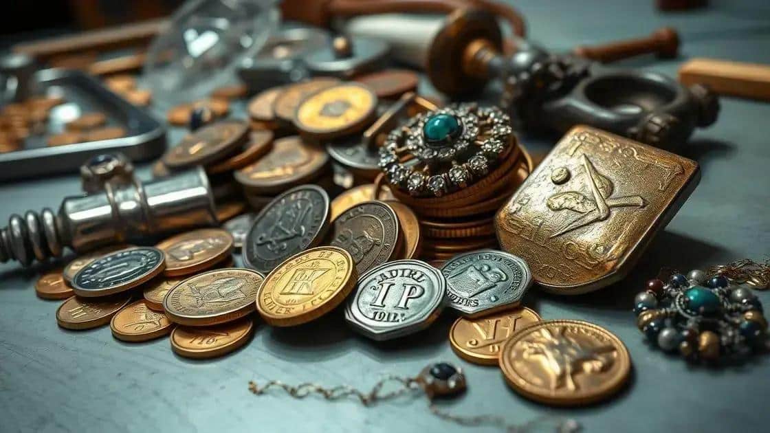 O tesouro e os artefatos recuperados O tesouro e os artefatos recuperados