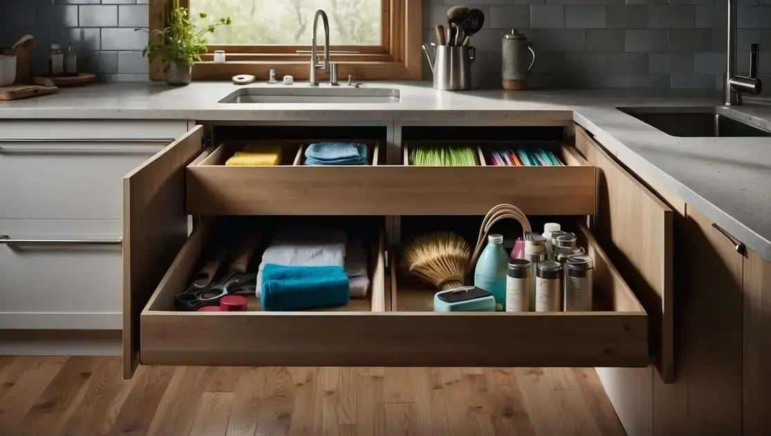 Vantagens de usar uma gaveta para itens de limpeza