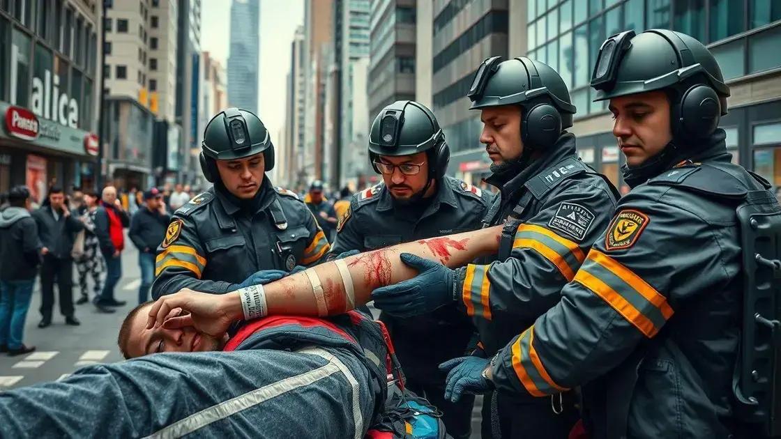 Ação rápida das equipes de segurança urbana Ação rápida das equipes de segurança urbana