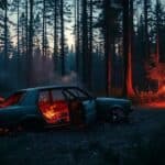 Carro utilizado em assassinato de gaúcho é encontrado completamente destruído por incêndio