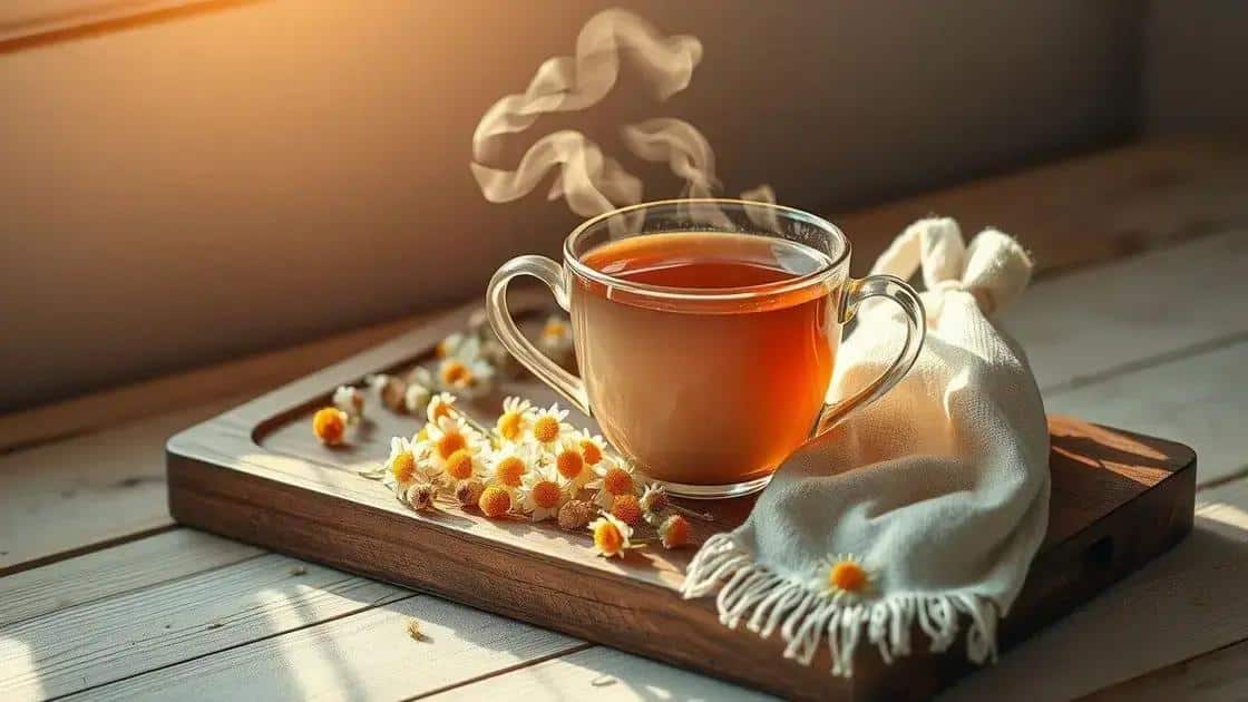 Chás e sachês de camomila para noites tranquilas