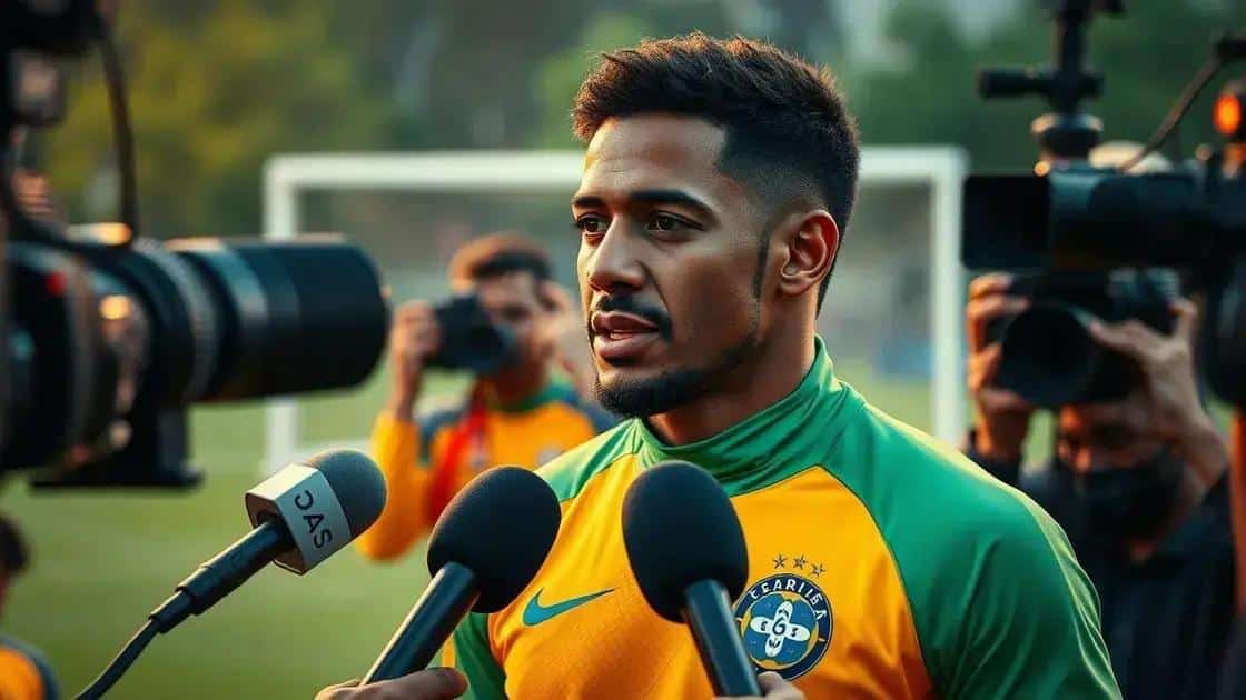 Comentários do jogador sobre o clube e sua carreira