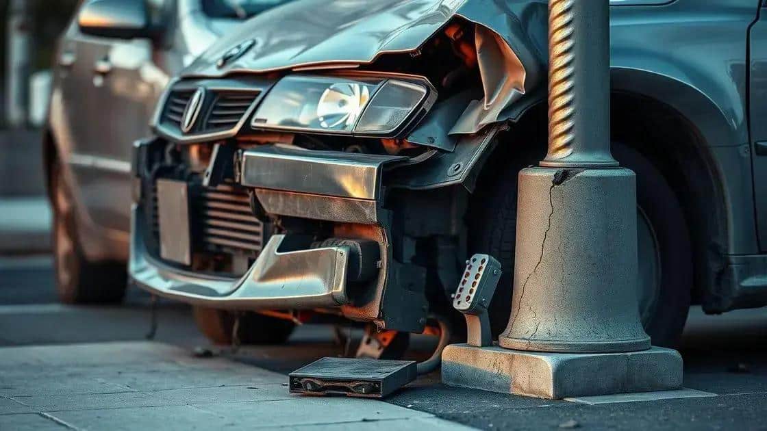 Conflito interno do acidente: carro versus poste Conflito interno do acidente: carro versus poste