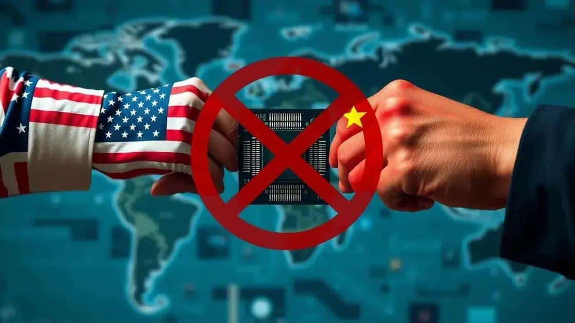 Contexto geopolítico: restrições e sanções entre EUA e China Contexto geopolítico: restrições e sanções entre EUA e China