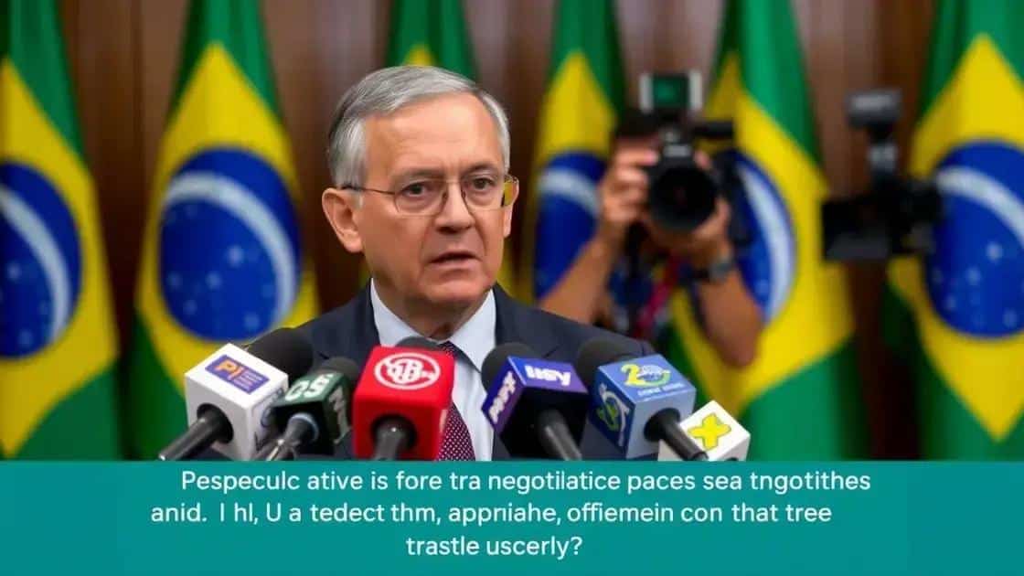 Declarações de Guilherme Campos sobre negociação com EUA