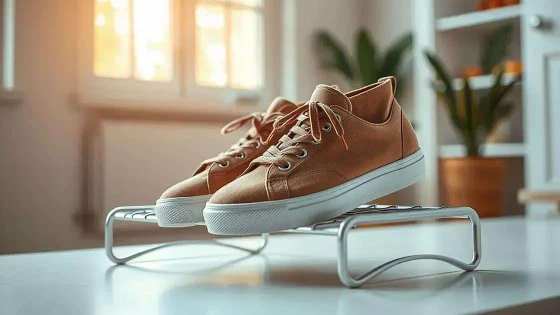 Deixando o tênis secar antes da limpeza Deixando o tênis secar antes da limpeza