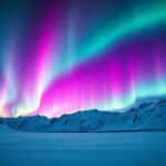 Espetáculo de Aurora Boreal causado por tempestades no clima espacial