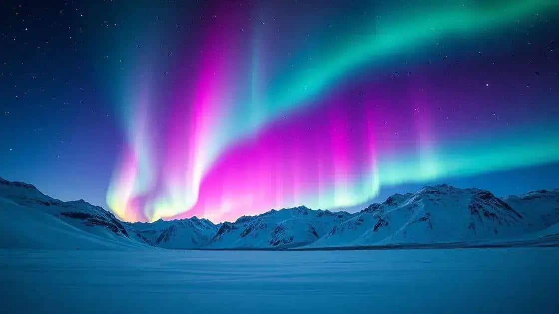 Espetáculo de Aurora Boreal causado por tempestades no clima espacial