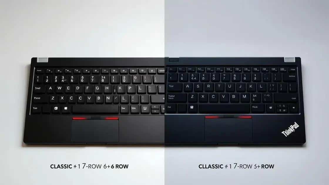 Mudanças nos teclados: sete linhas para seis