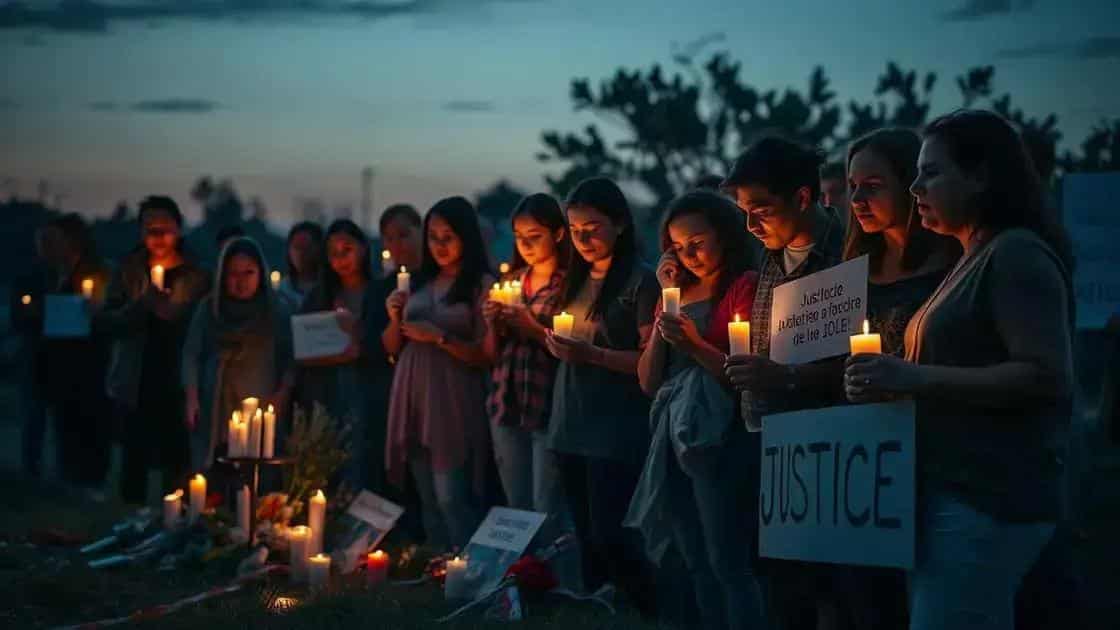 Reações da comunidade e apelo por justiça Reações da comunidade e apelo por justiça