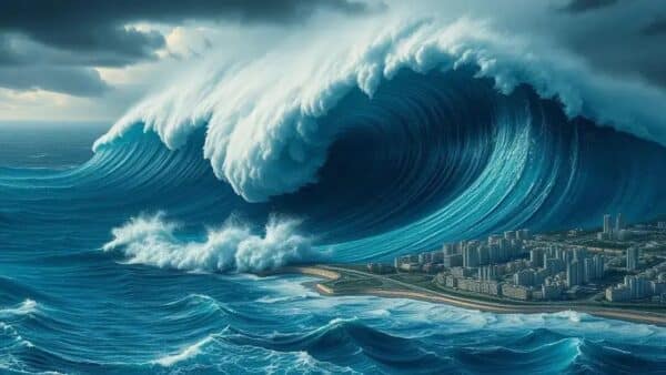 Tsunamis: Energia de ondas gigantes que atravessam oceanos com força e precisão