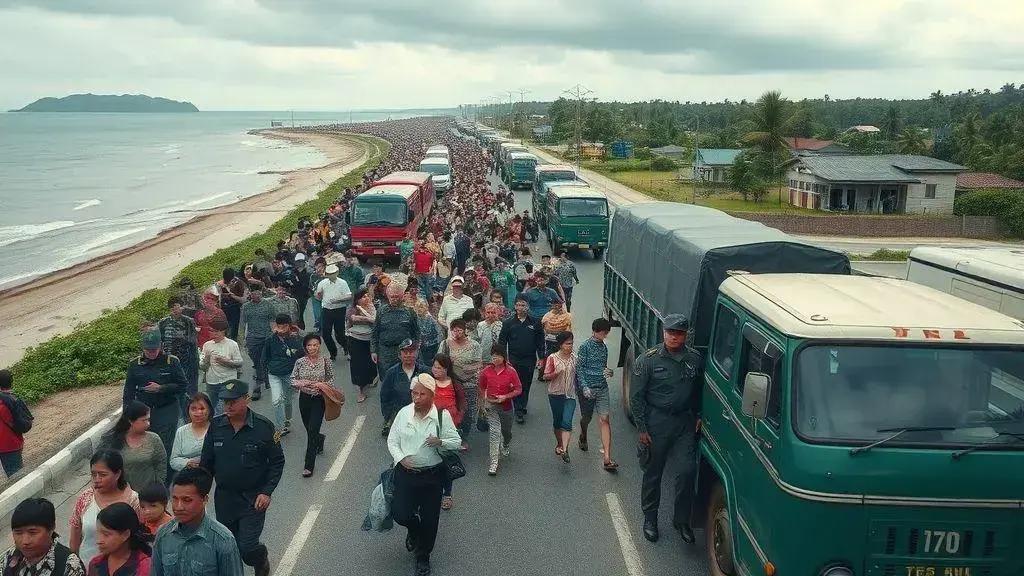 250 mil moradores são removidos das áreas litorâneas