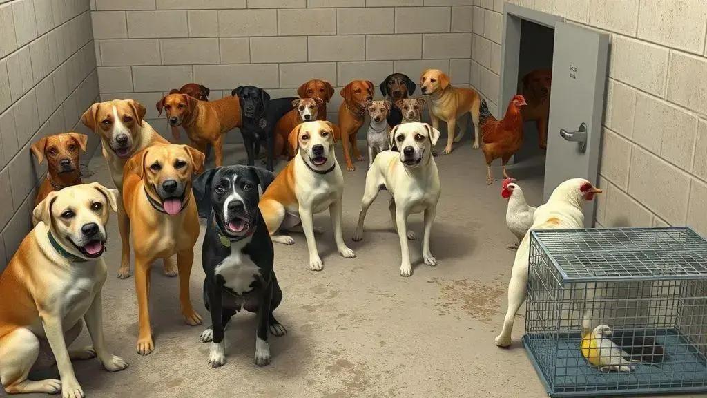 6. Tipos de animais resgatados (cães, galinha, aves)