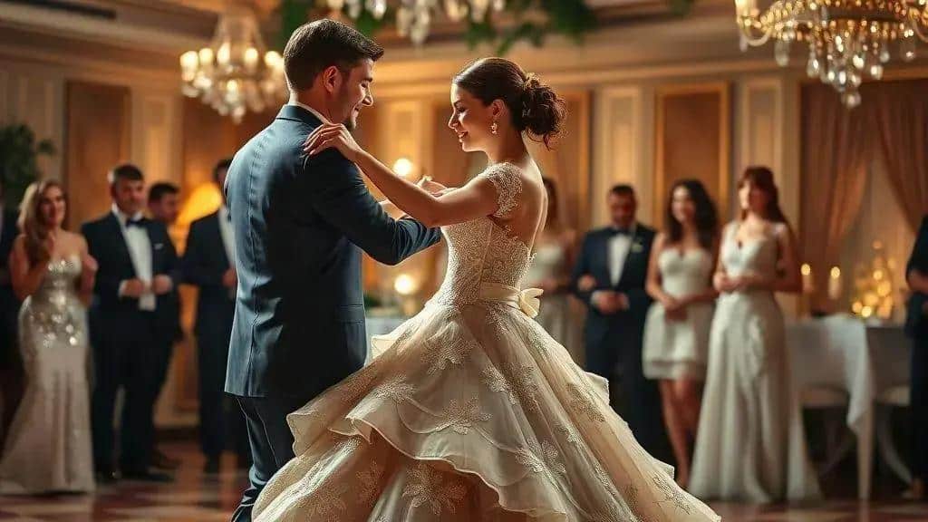 A dança da valsa e momentos marcantes da noite A dança da valsa e momentos marcantes da noite