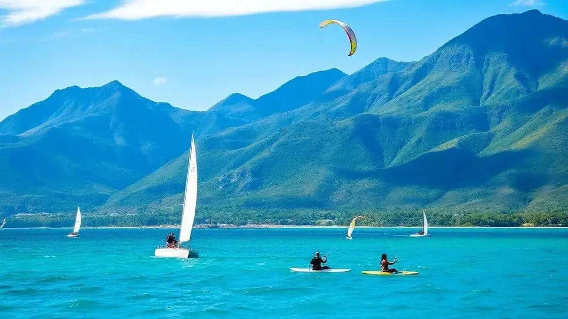 A ilha é um destino para esportes como vela, kite surf e mergulho, com picos que ultrapassam 1.000 metros.