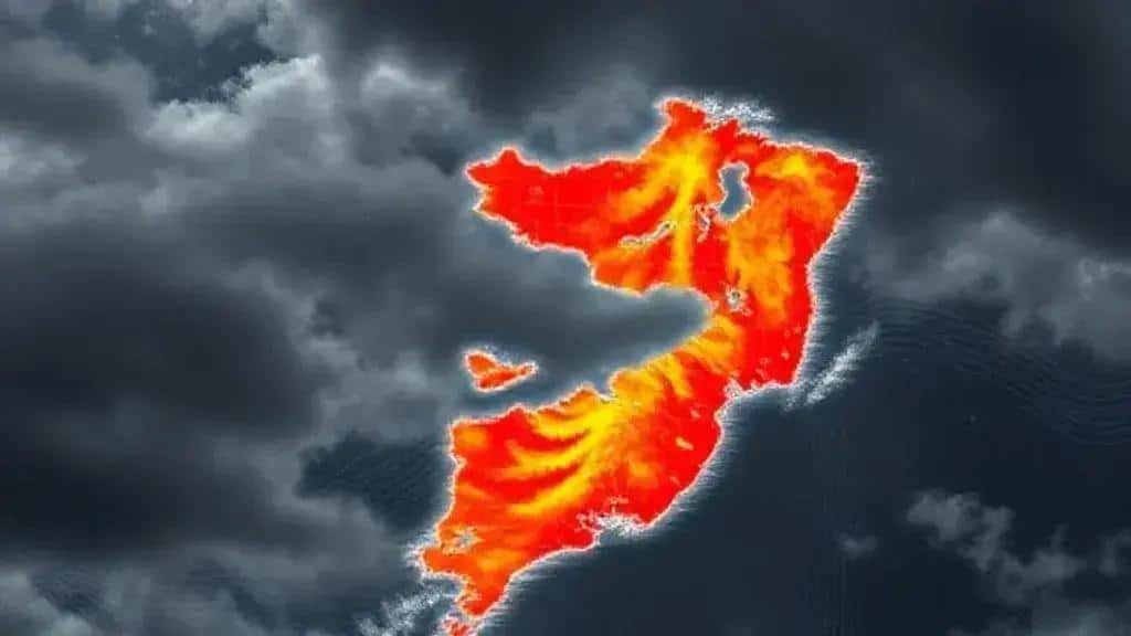 Alerta envolve RS, SC, PR e MS, com áreas de risco. Alerta envolve RS, SC, PR e MS, com áreas de risco.