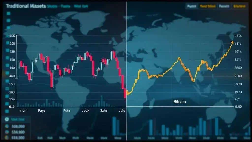 Bitcoin diverge dos mercados tradicionais Bitcoin diverge dos mercados tradicionais