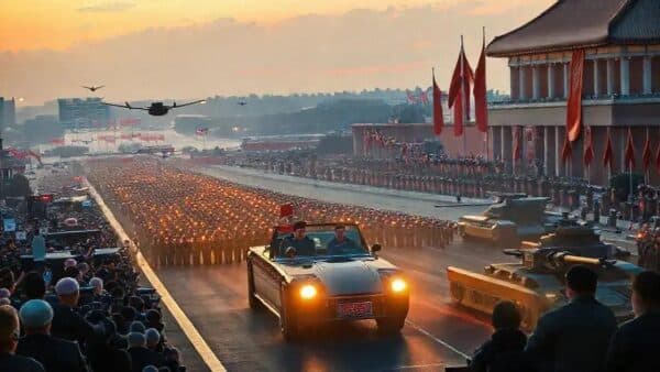 China exibe gigantesco desfile militar com Putin e Kim Jong Un