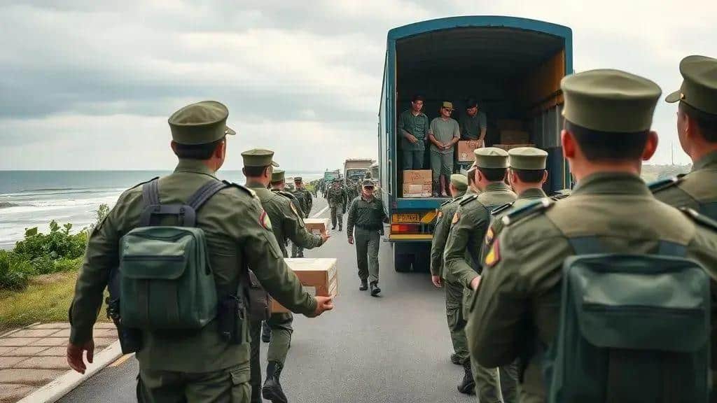 Como os militares ajudam na logística de evacuação