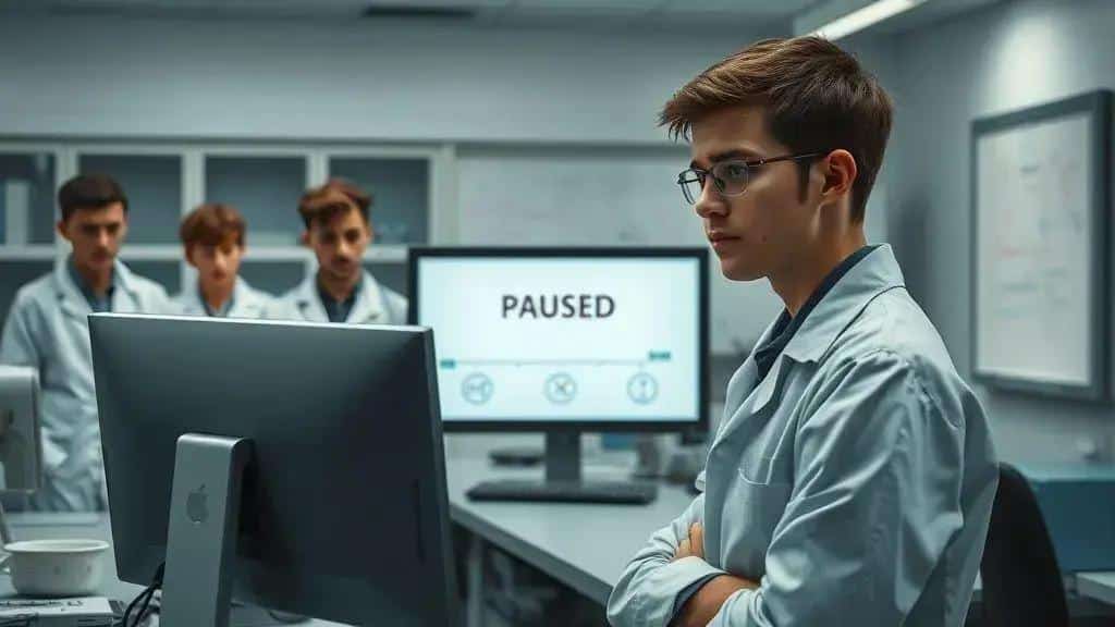 Impactos práticos: labs, estudantes e trabalhos pausados Impactos práticos: labs, estudantes e trabalhos pausados