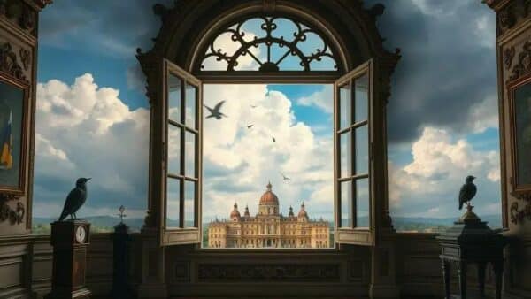 Janelas que revelam os céus: uma viagem pelas paisagens pintadas