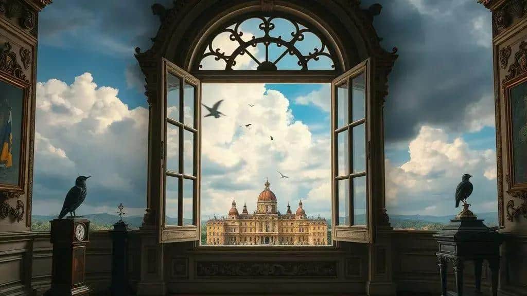 Janelas que revelam os céus: uma viagem pelas paisagens pintadas