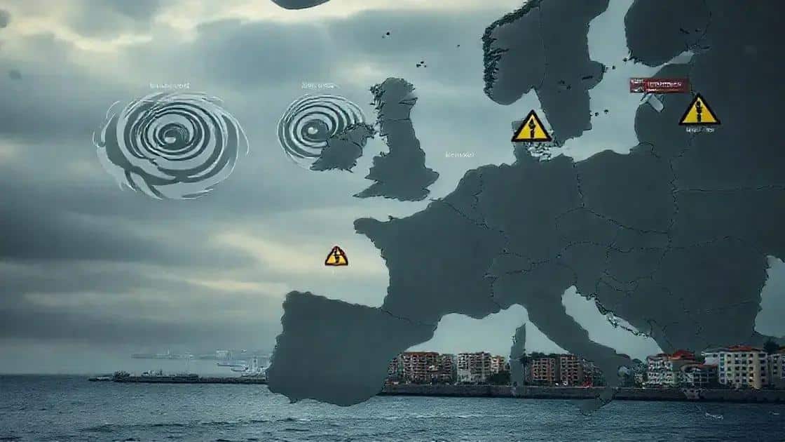 Nova lista de nomes para tempestades extratropicais 2025/2026 na Europa