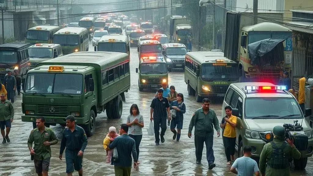 Operações de resgate e logística sob pressão