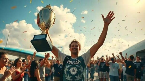 Yago Dora é recebido com festa em Florianópolis após título mundial