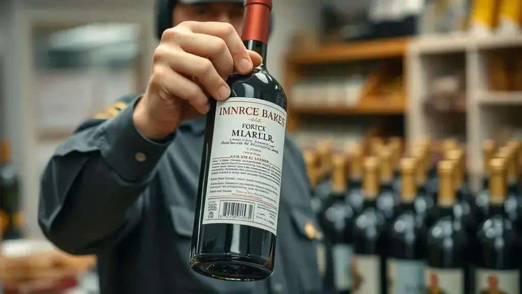 A apreensão: 17 garrafas de vinho, 8 com irregularidades A apreensão: 17 garrafas de vinho, 8 com irregularidades