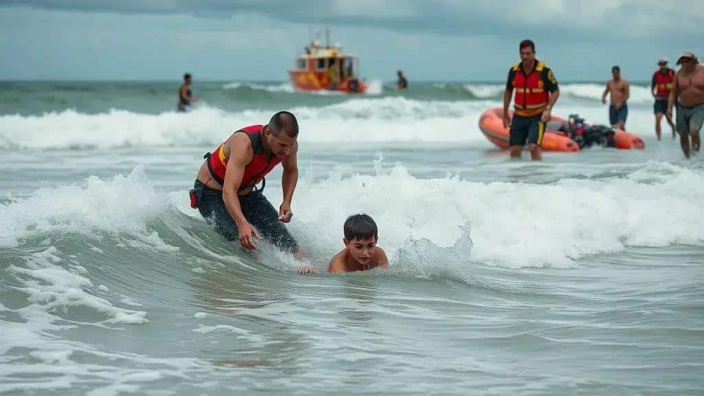 Adolescente é resgatado de afogamento em Florianópolis por guarda-vidas de folga