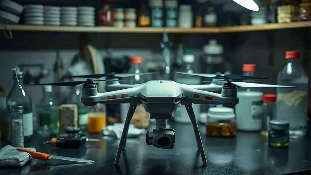 Laboratória de drogas; arma logística do esquema aponta para drones comunicando o transporte