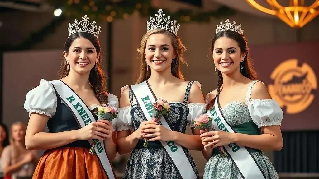 Nova realeza: rainha Caroline Leite e princesas Letícia Kohler e Tânia Klein