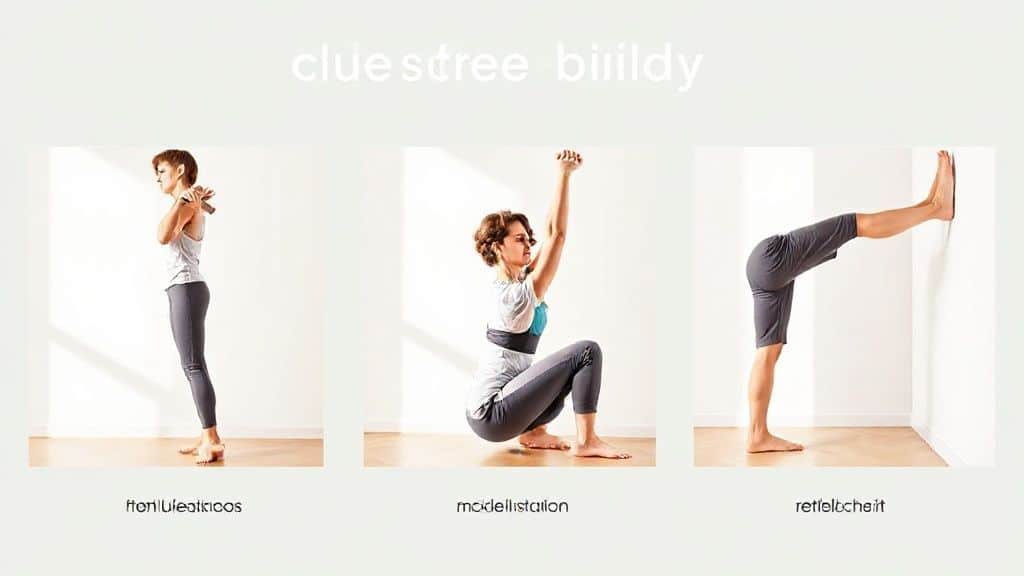 Alongamento de joelho, panturrilha e coxa Alongamento de joelho, panturrilha e coxa