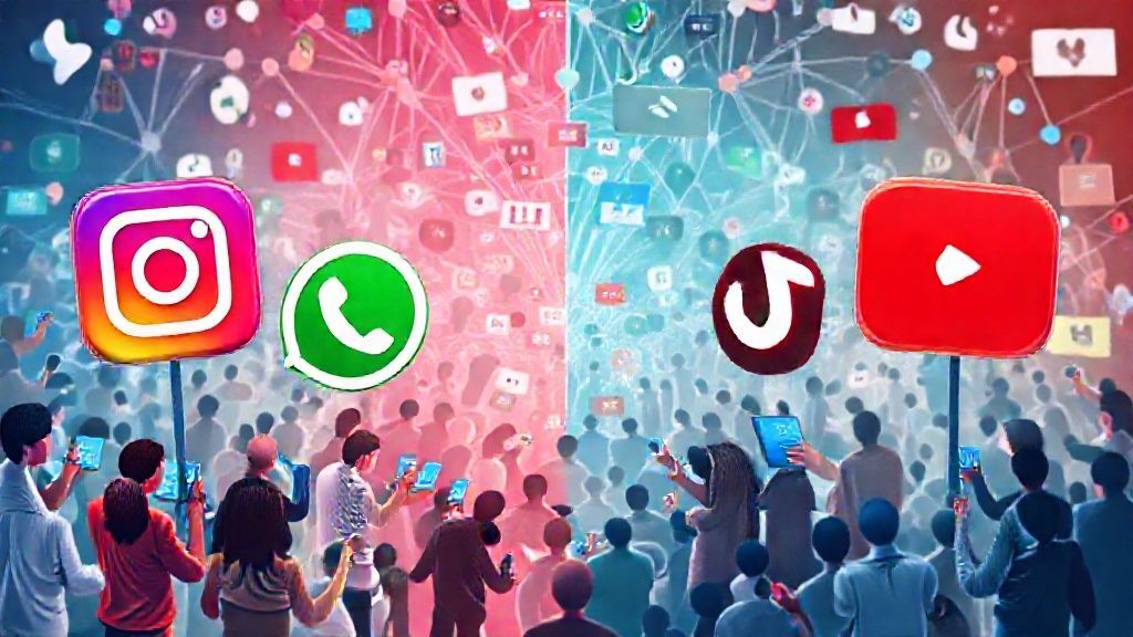 Concorrência em alta: TikTok e YouTube desafiam Instagram e WhatsApp Concorrência em alta: TikTok e YouTube desafiam Instagram e WhatsApp