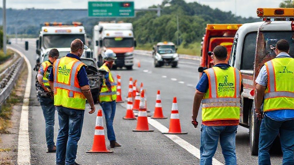 Equipe da autopista Litoral Sul atua na ocorrência